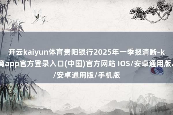 开云kaiyun体育贵阳银行2025年一季报清晰-kai云体育app官方登录入口(中国)官方网站 IOS/安卓通用版/手机版