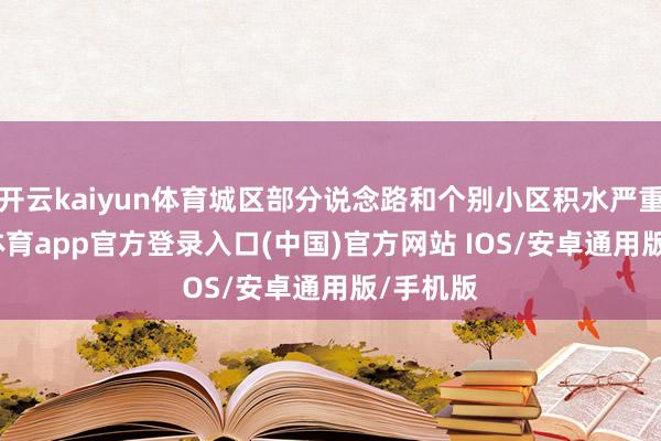 开云kaiyun体育城区部分说念路和个别小区积水严重-kai