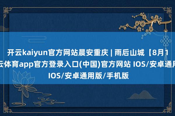 开云kaiyun官方网站晨安重庆 | 雨后山城【8月12日】